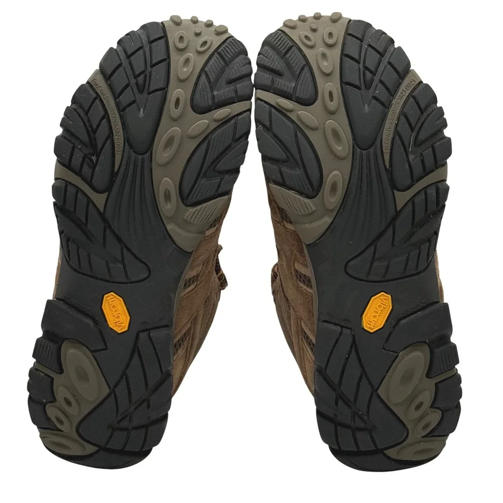 Merrell Moab 2 Mid Waterproof Hiking Boots Vibram Men's Size 10.5 Earth Brown